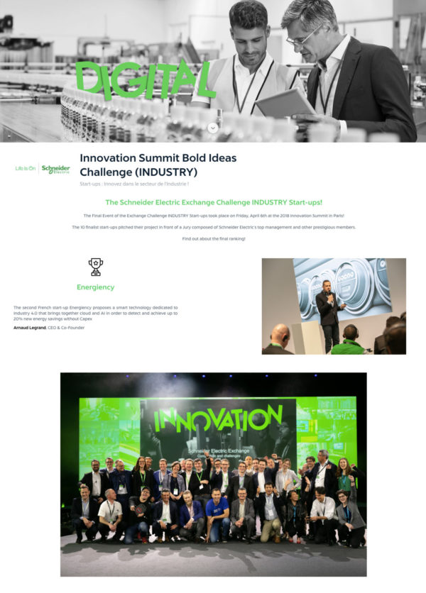 Energiency Innovation Summit Bold Ideas Challenge Industry Schneider